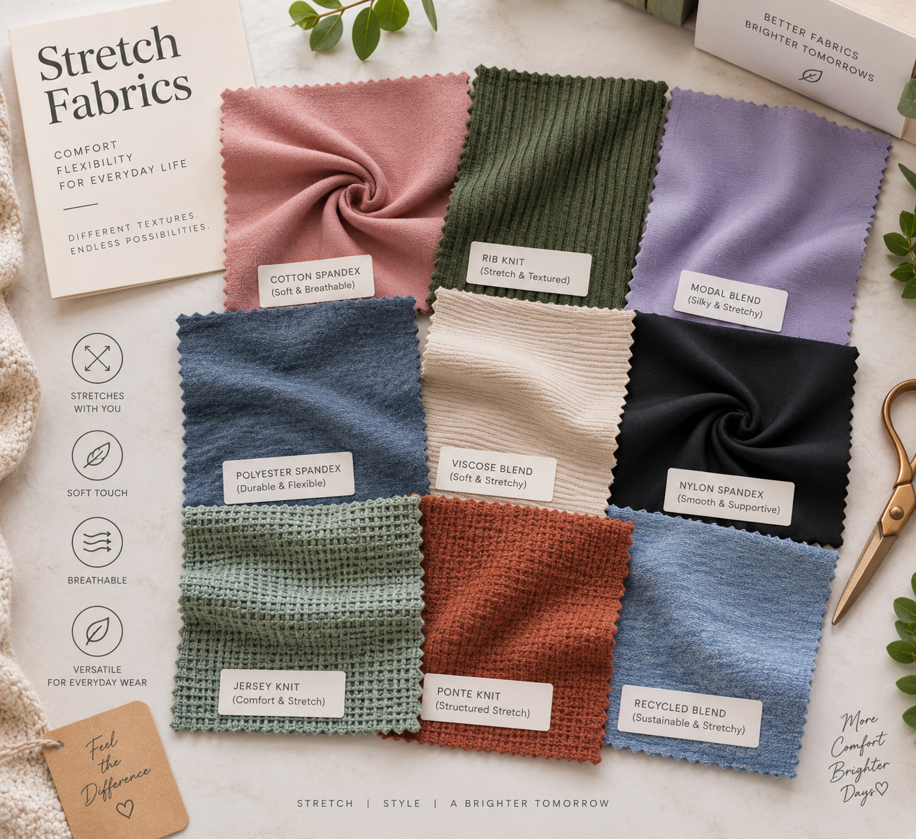 Top 10 Stretchable Fabrics for Comfortable Clothing