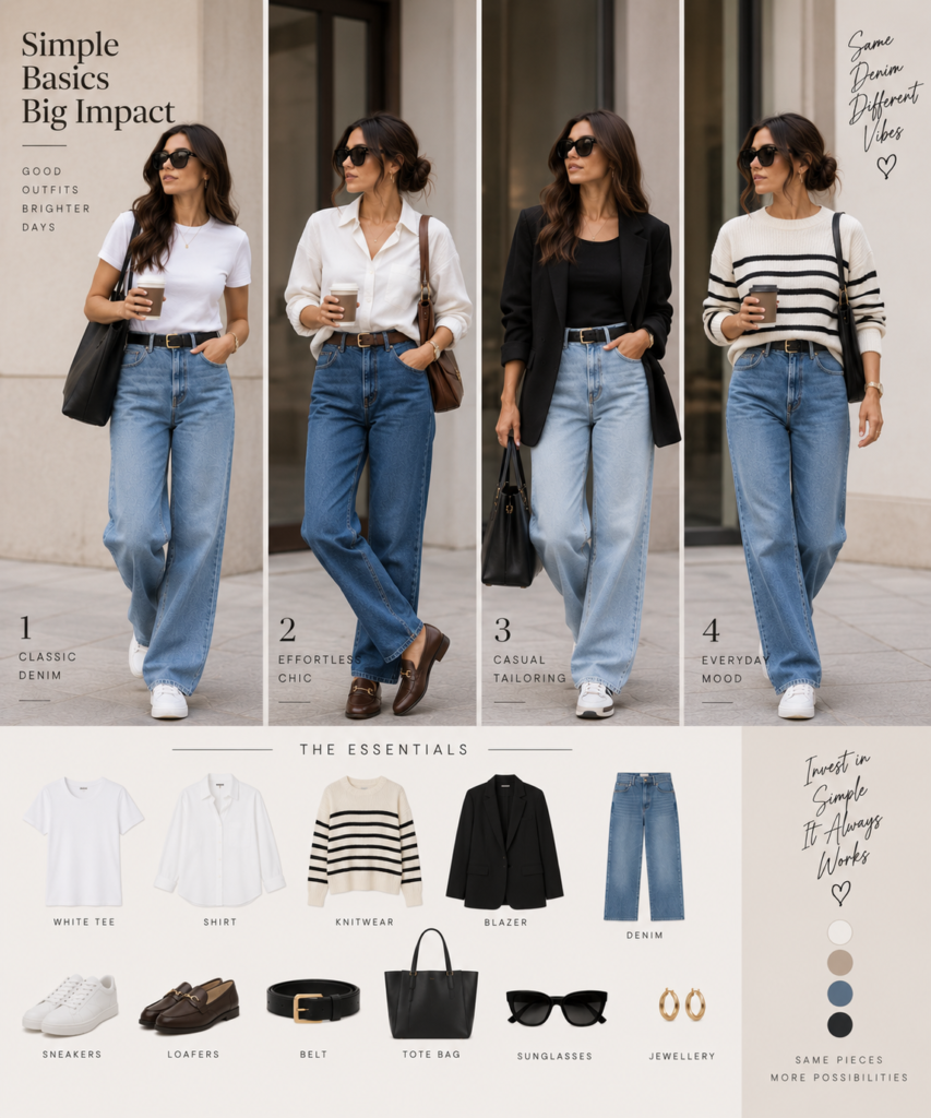 Everlane quality basics denim outfit